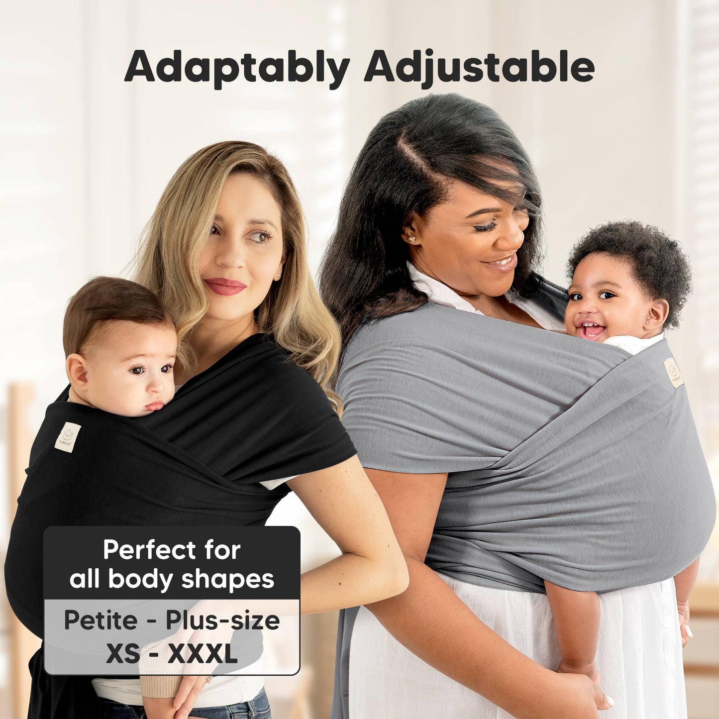 KeaBabies Original Baby Wrap Carrier: Black