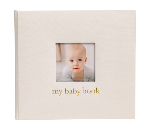 Ivory Linen Baby Memory Book
