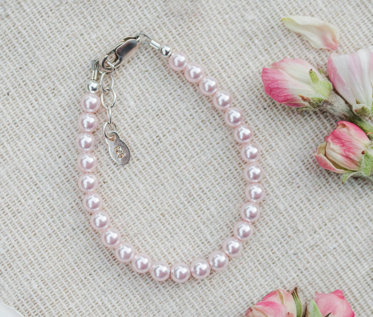 Cherished Moments - Sterling Silver Pink Pearl Baby Girl & Children's Bracelet: Medium 1-5 Years
