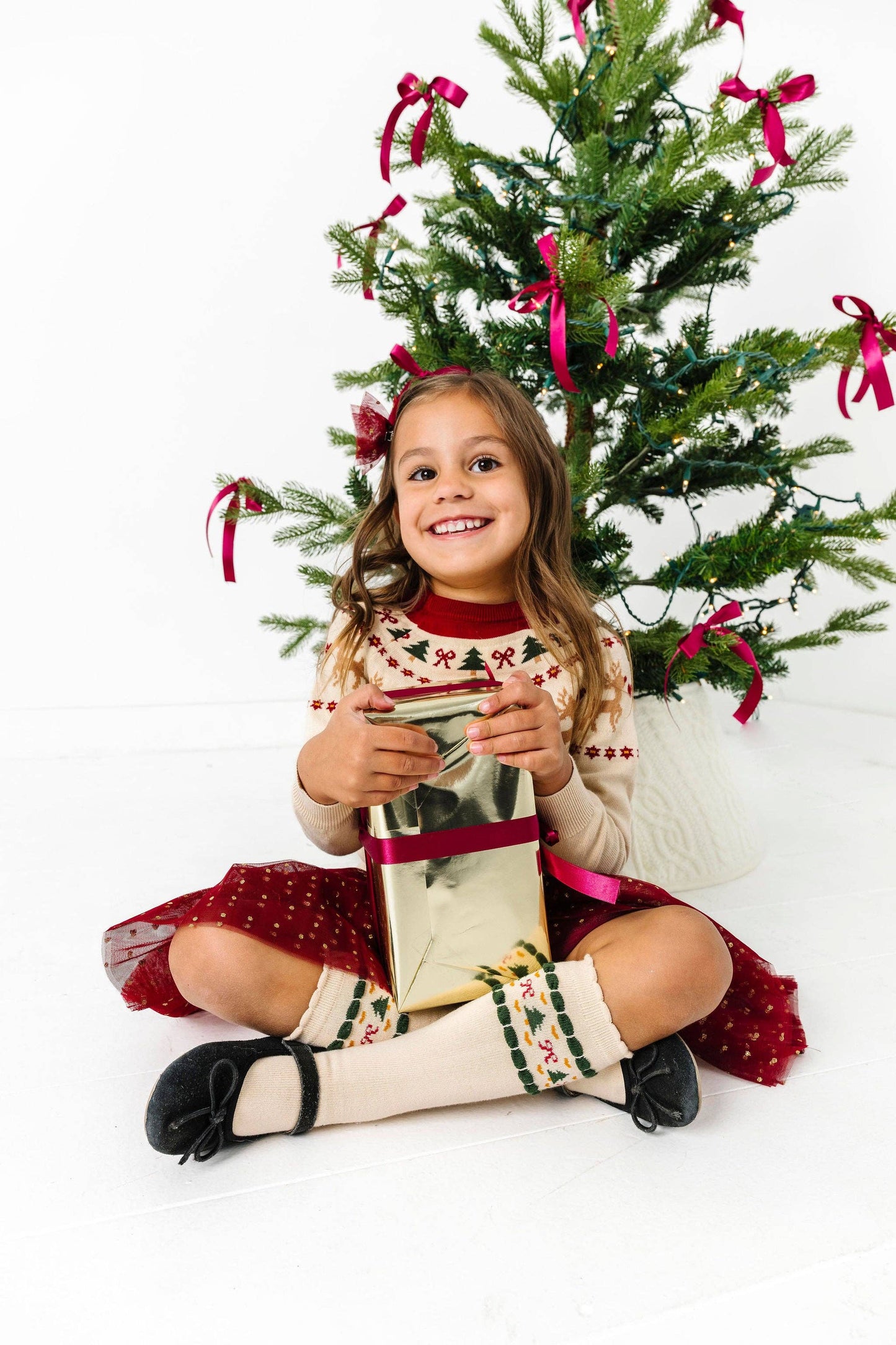 Vanilla Fair Isle Knee High Socks