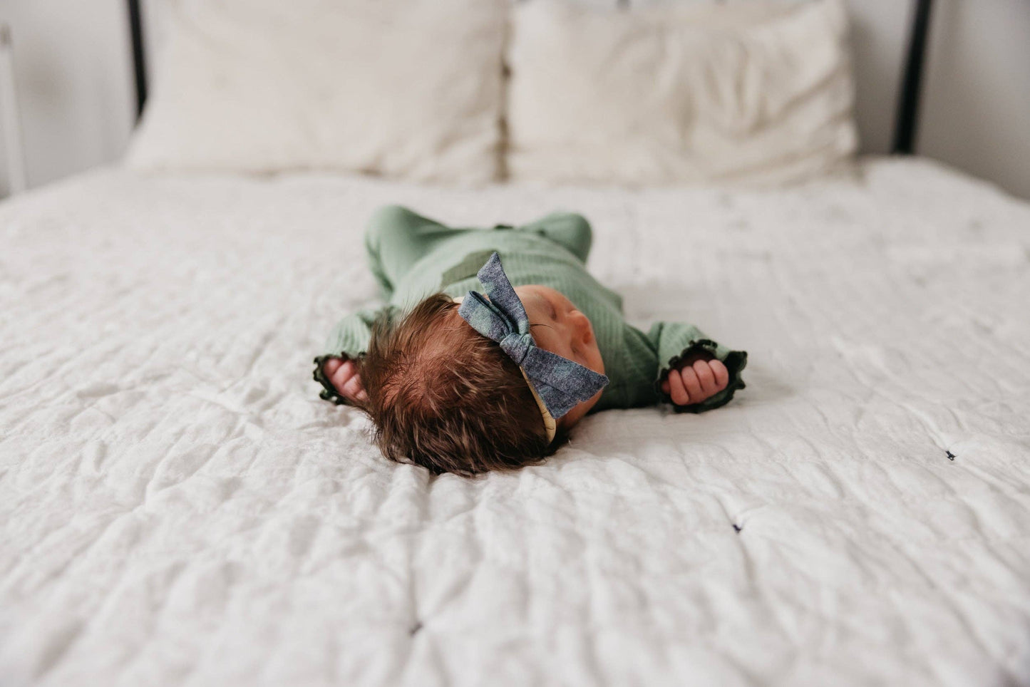 Ribbon Baby Bow - Hunter