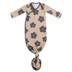 Newborn Knotted Gown - Gemma in Tan