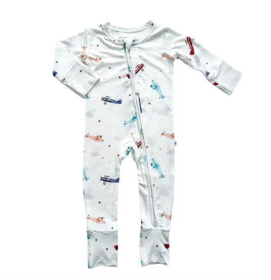 Zipper Onesie- Vintage Airplane