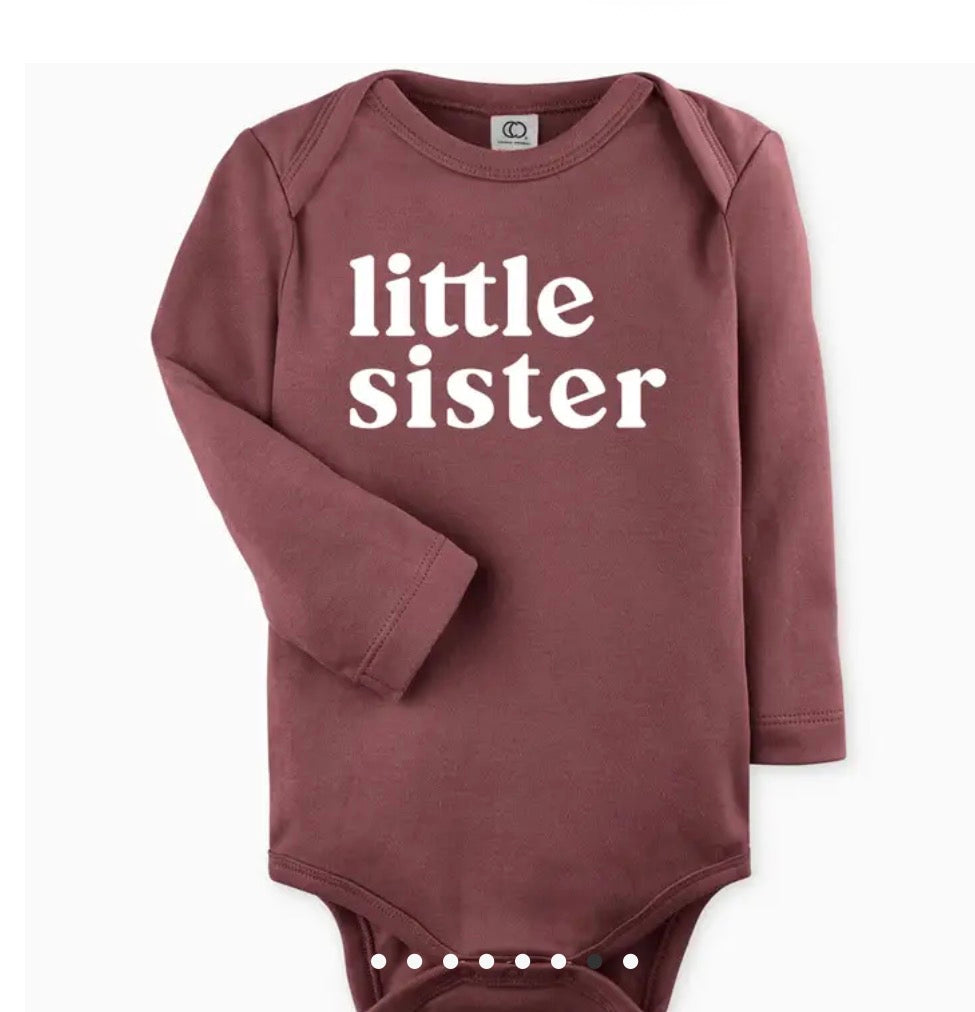 Little Sister Organic Cotton Bodysuit - Berry