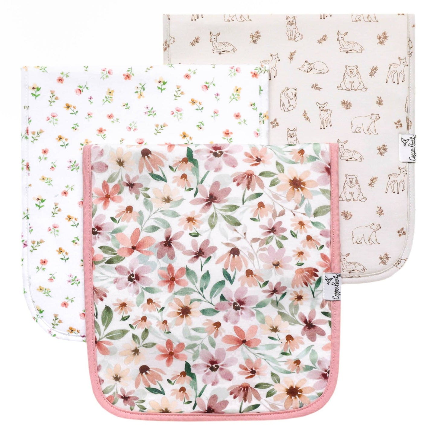 Premium Burp Cloths - Natalie (3-pack)