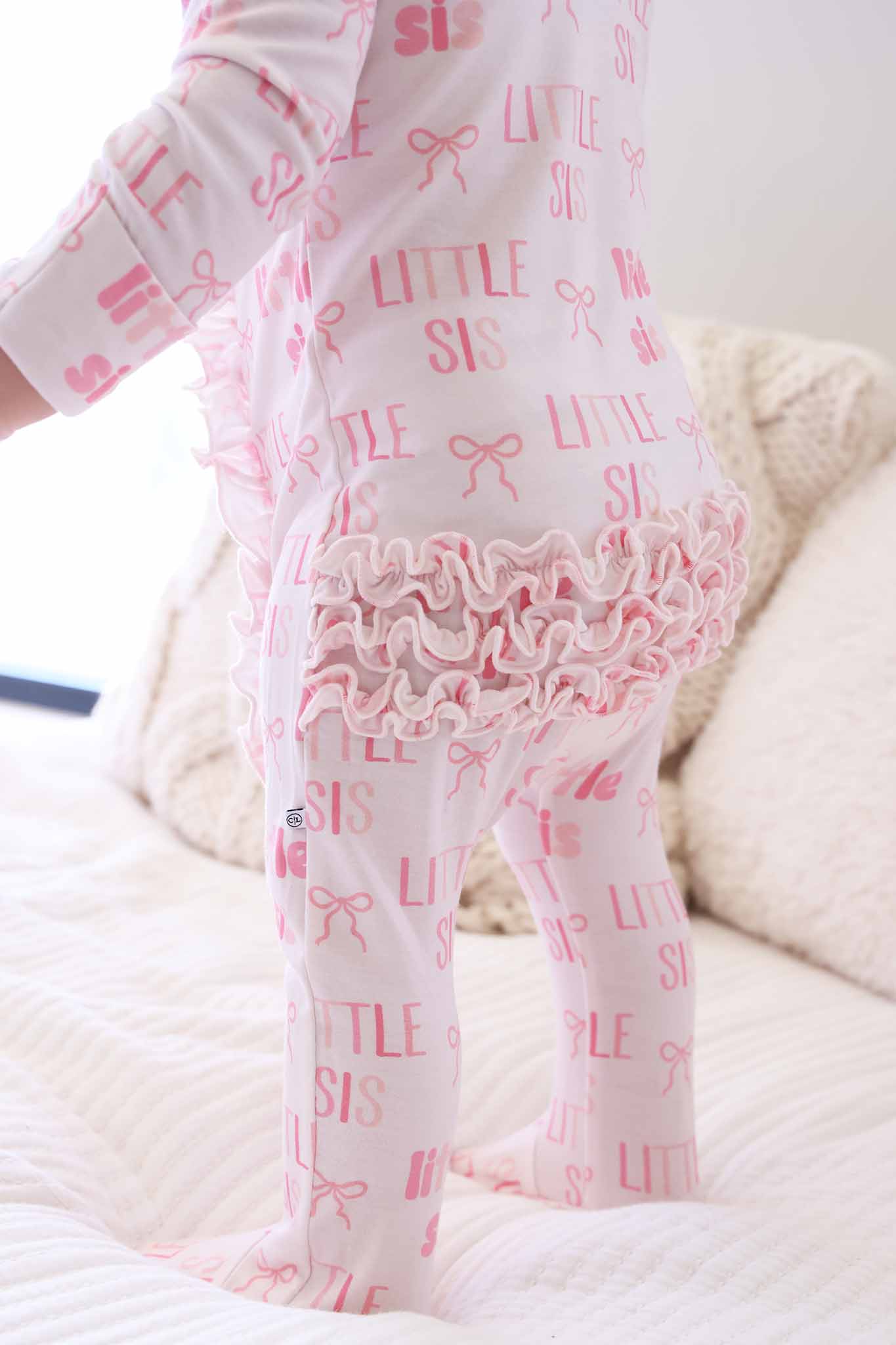 Ruffle Zipper Footie | Little Sis