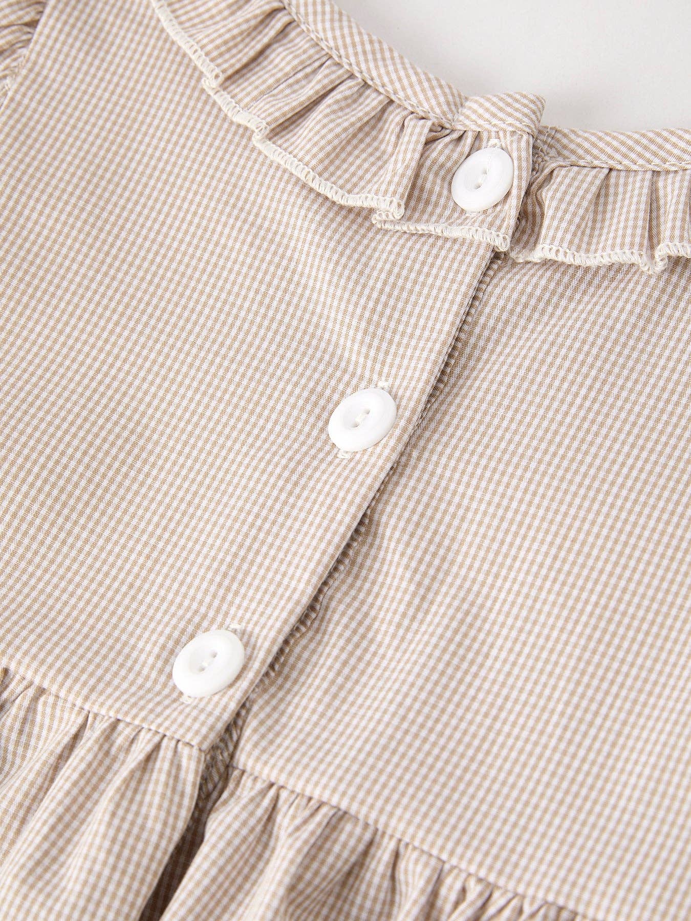 Pumpkin Embroidery Smock Plaid Girls Dress