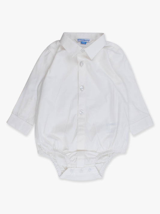 White Long Sleeve Button Down Bodysuit