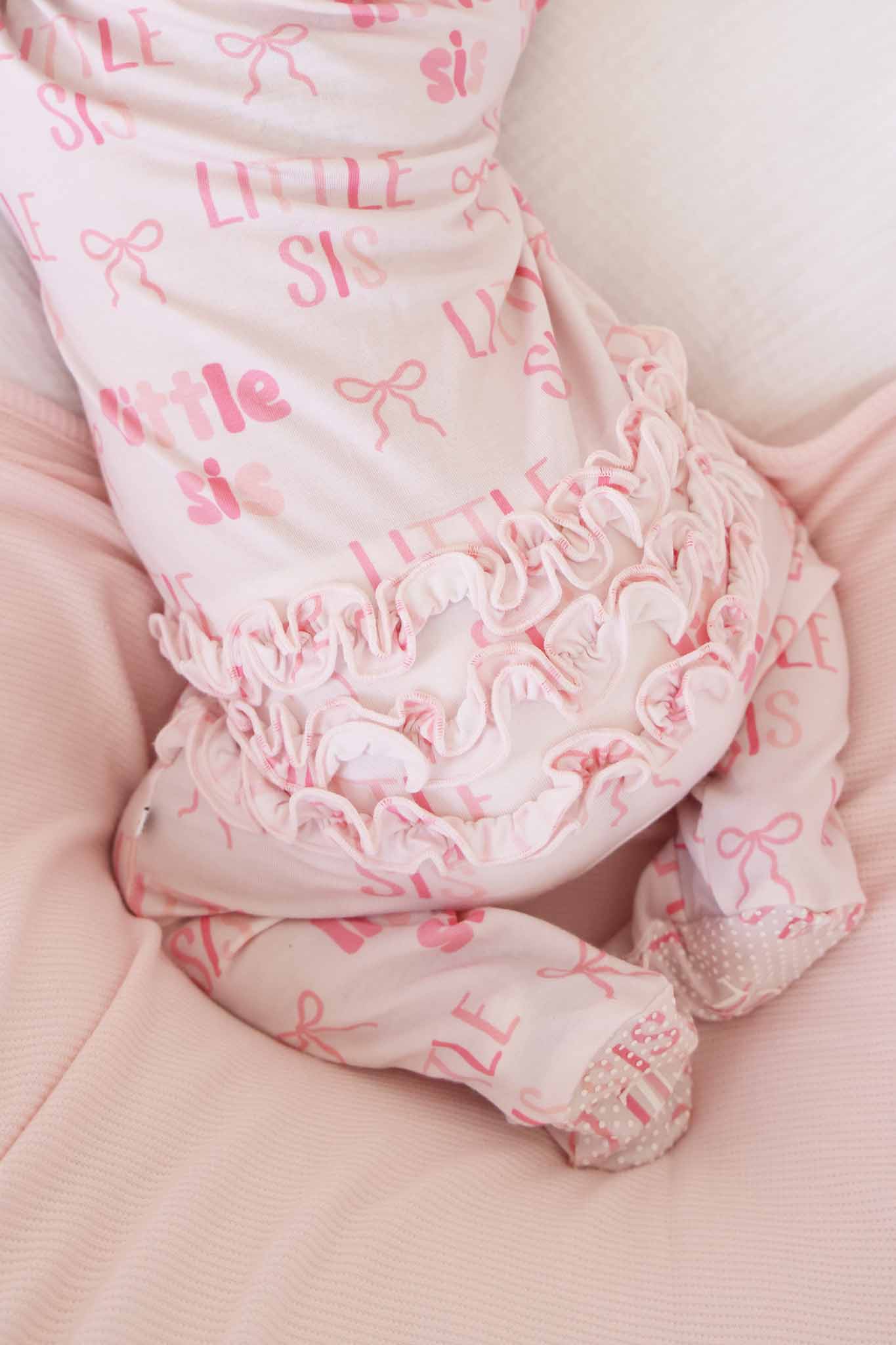 Ruffle Zipper Footie | Little Sis