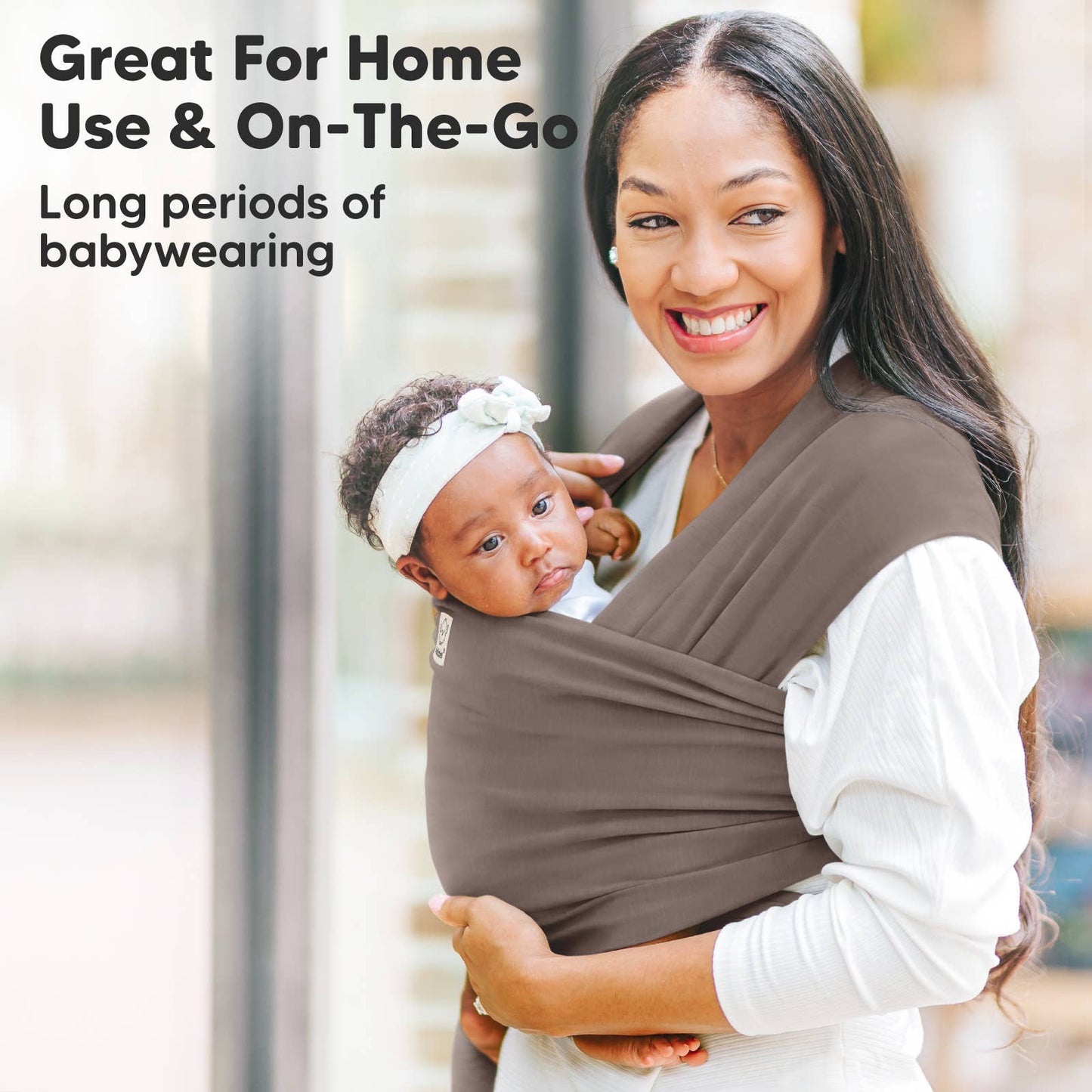 KeaBabies Original Baby Wrap Carrier: Copper Gray
