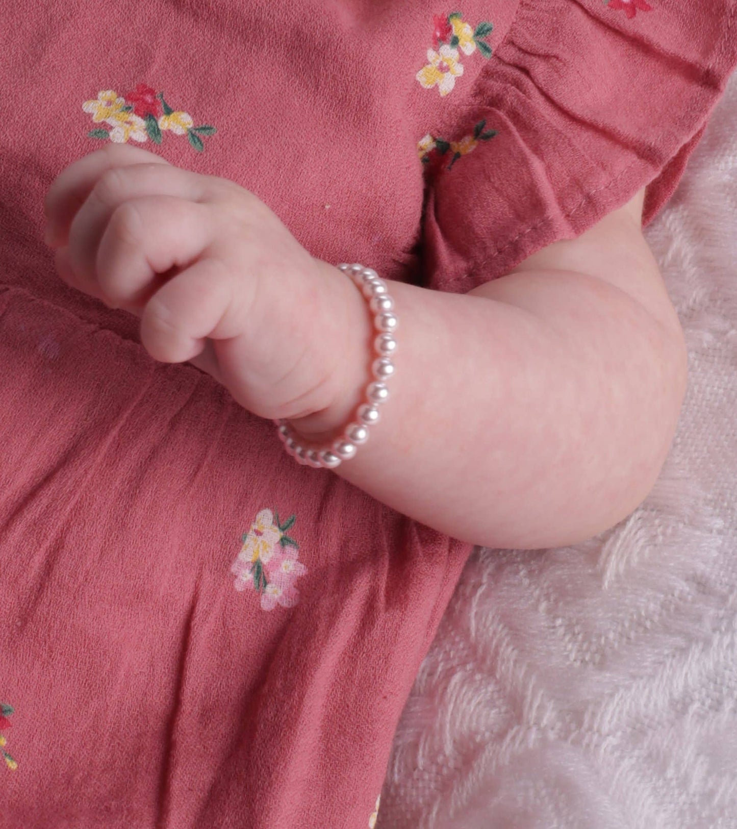 Sterling Silver Pink Pearl Baby Girl & Children's Bracelet