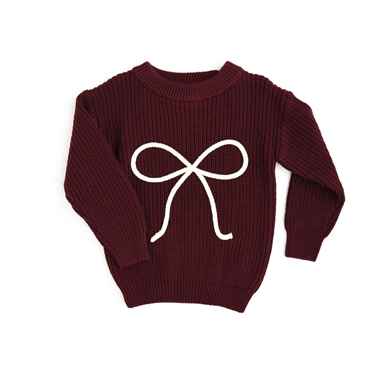 Maroon Bow Sweater