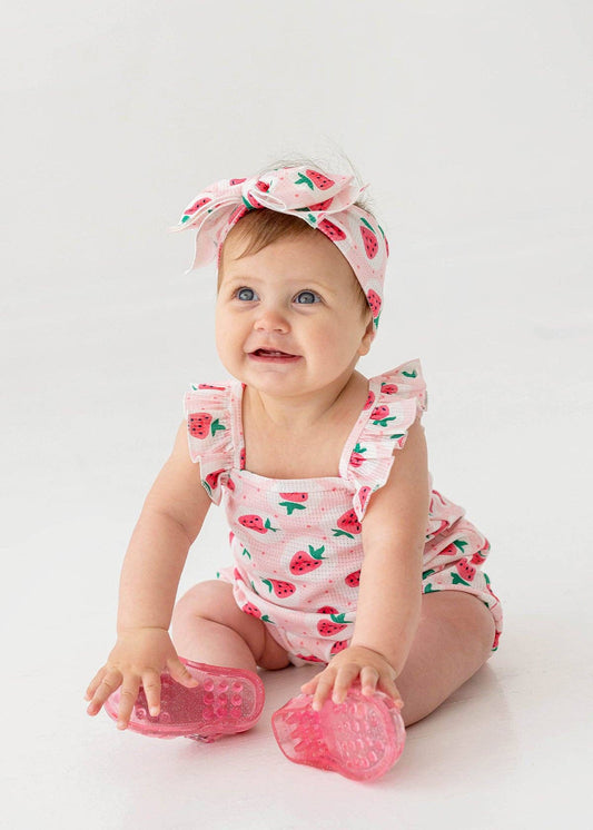 Waffle Berry Baby Romper