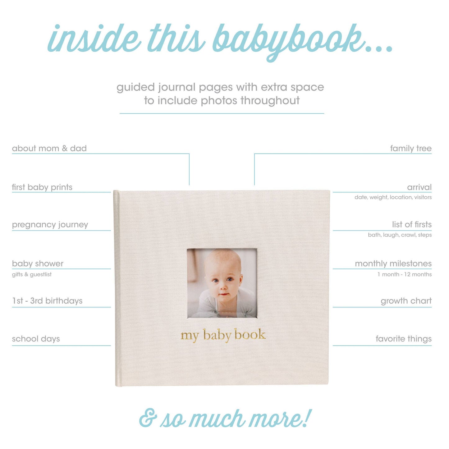 Ivory Linen Baby Memory Book
