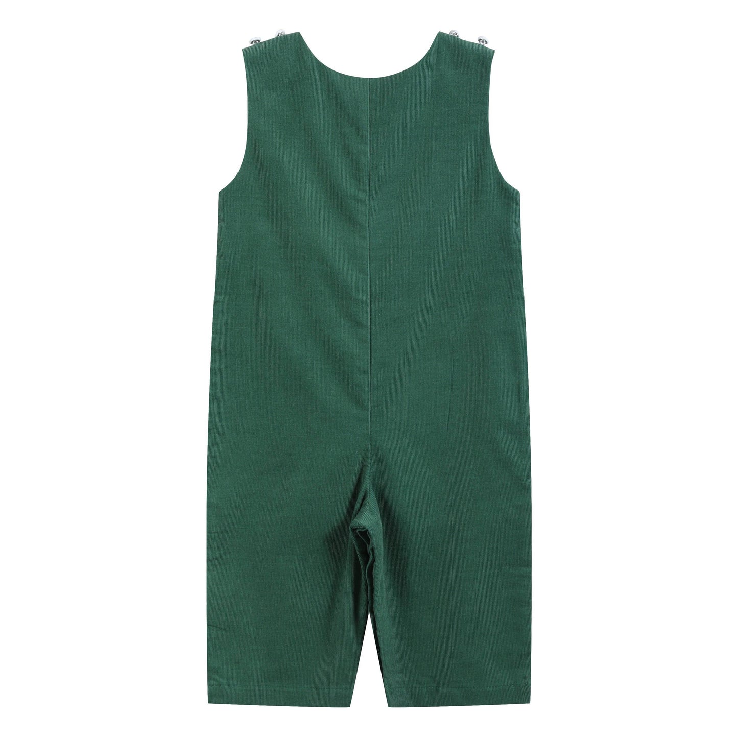 Green Corduroy Santa Smocked Overalls