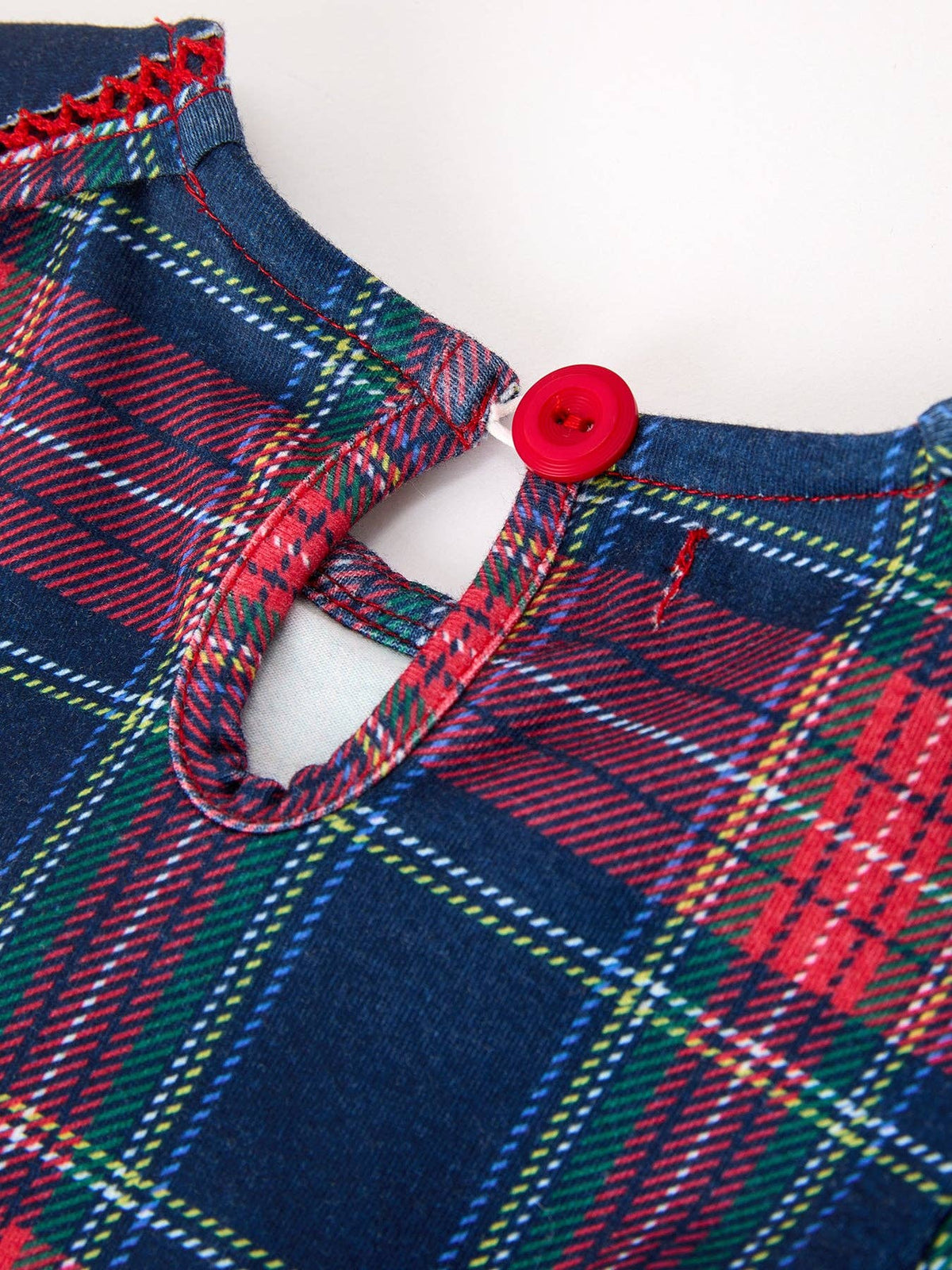 Fall Plaid Set Petal Collar Puff Sleeve Bloomer