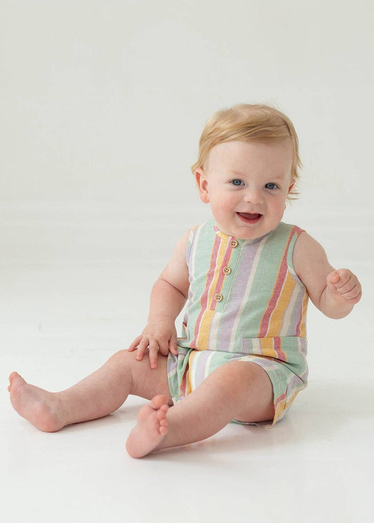 Malibu Baby Button Romper