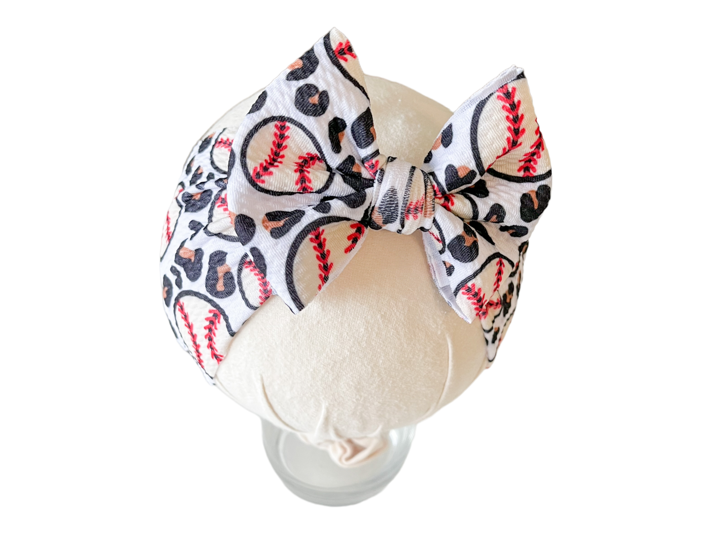Cheetah Baseball Headwrap Baby Bow
