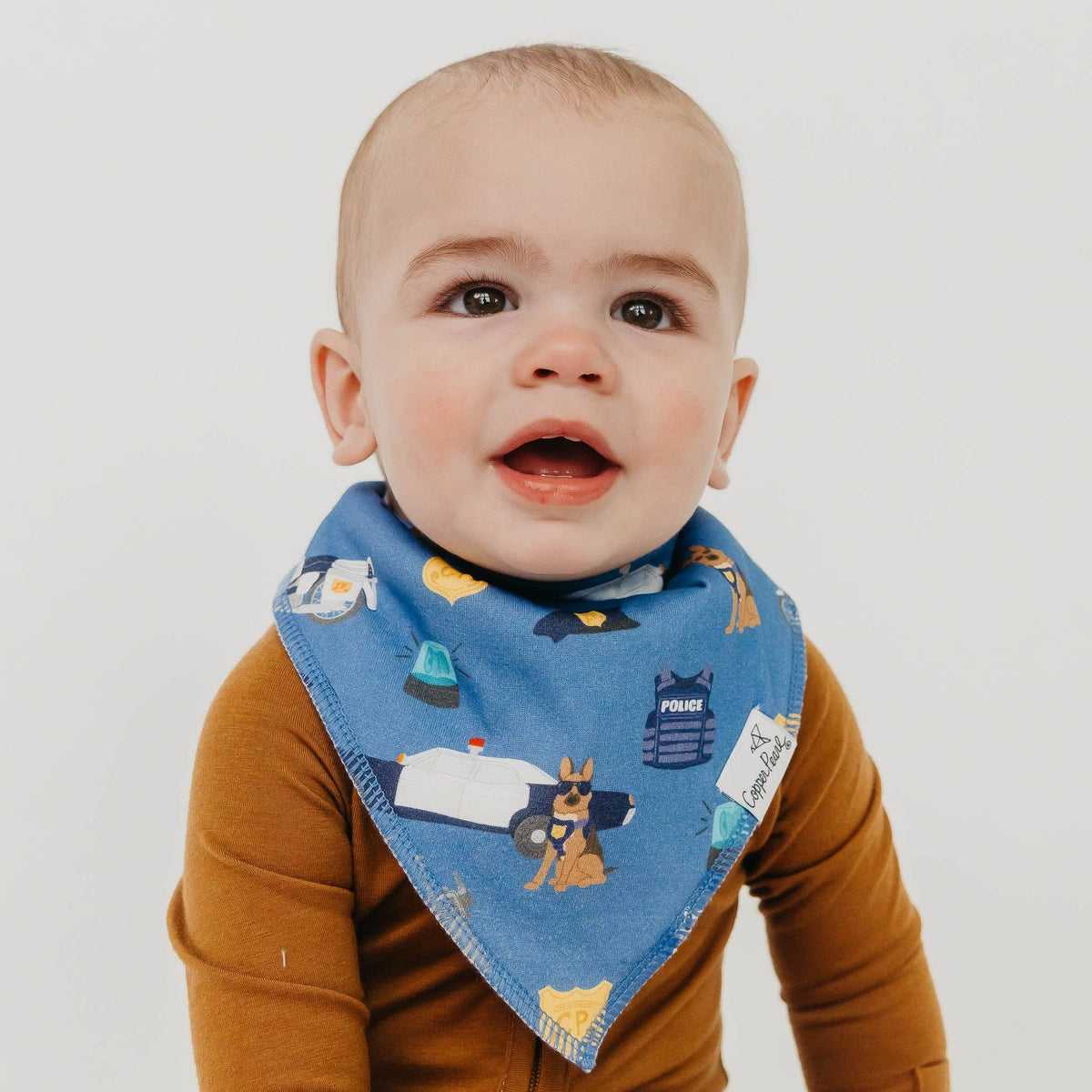 Copper Pearl - 4 Pack Baby Bandana Bibs - Police Officer