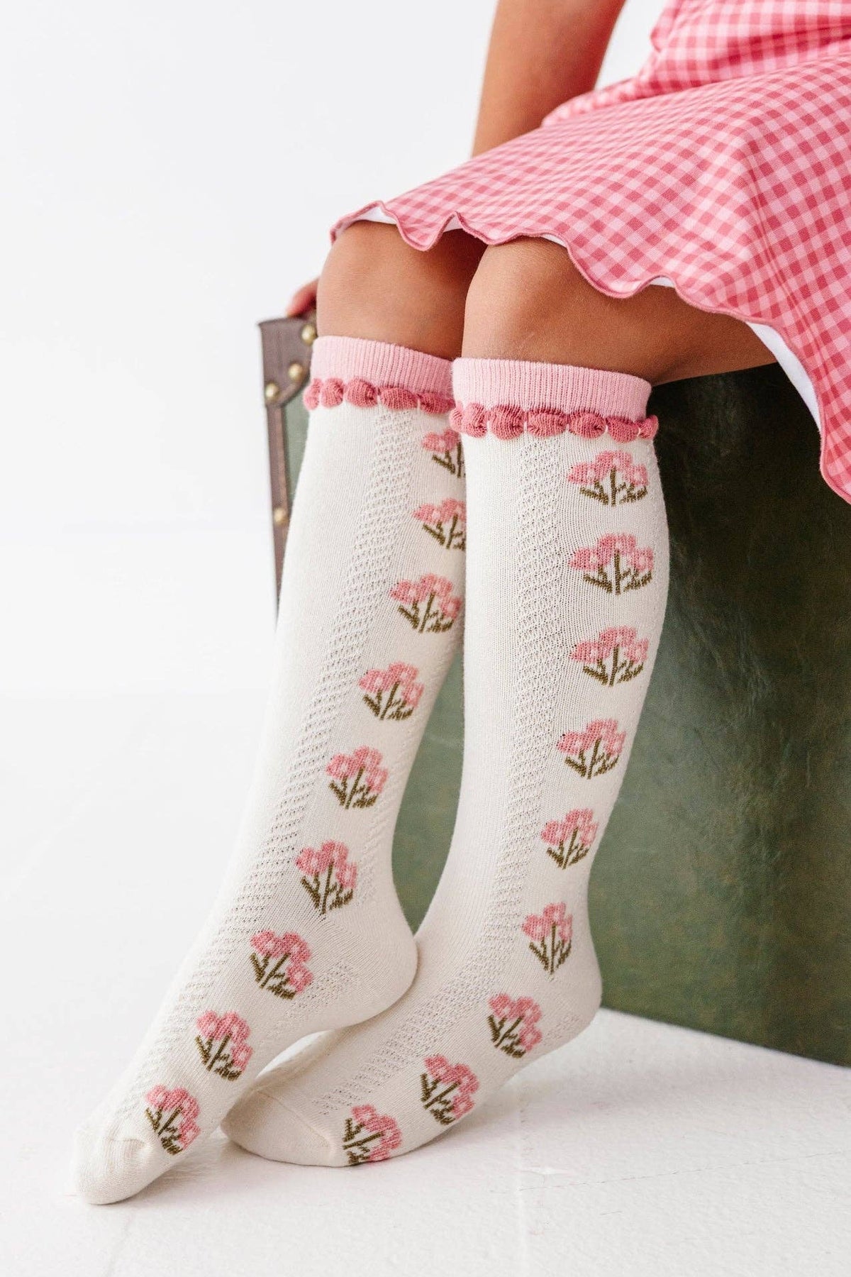 Posie Knee Socks - Old Rose: 0-6 MONTHS