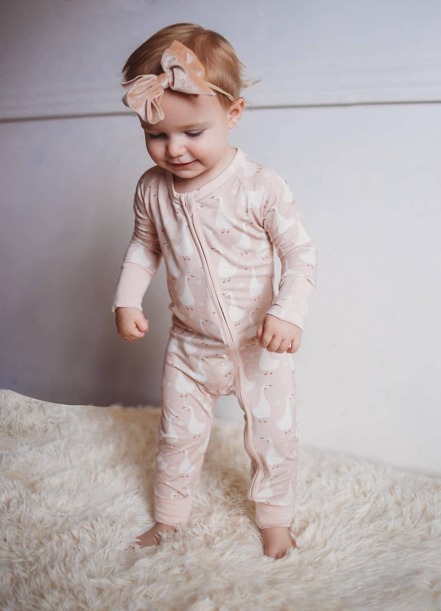Silly Goose on the Loose Bamboo Zippy Romper: