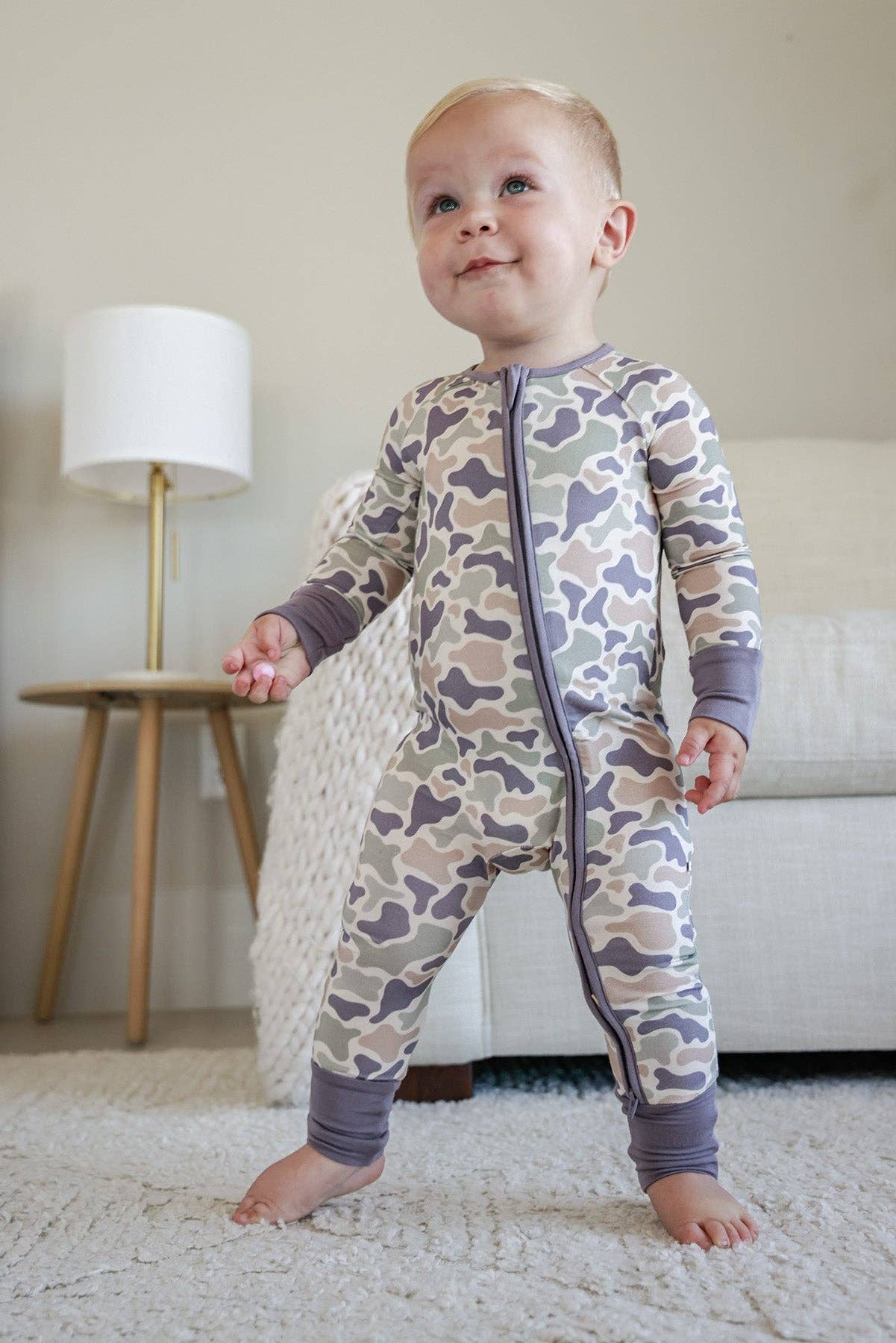 Convertible Bamboo Zip Romper | Camo Cutie