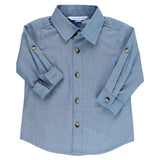 Blue Chambray Long Sleeve Button Down Shirt