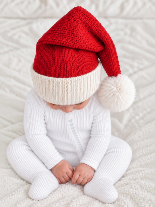 Knit Santa Hat,Red