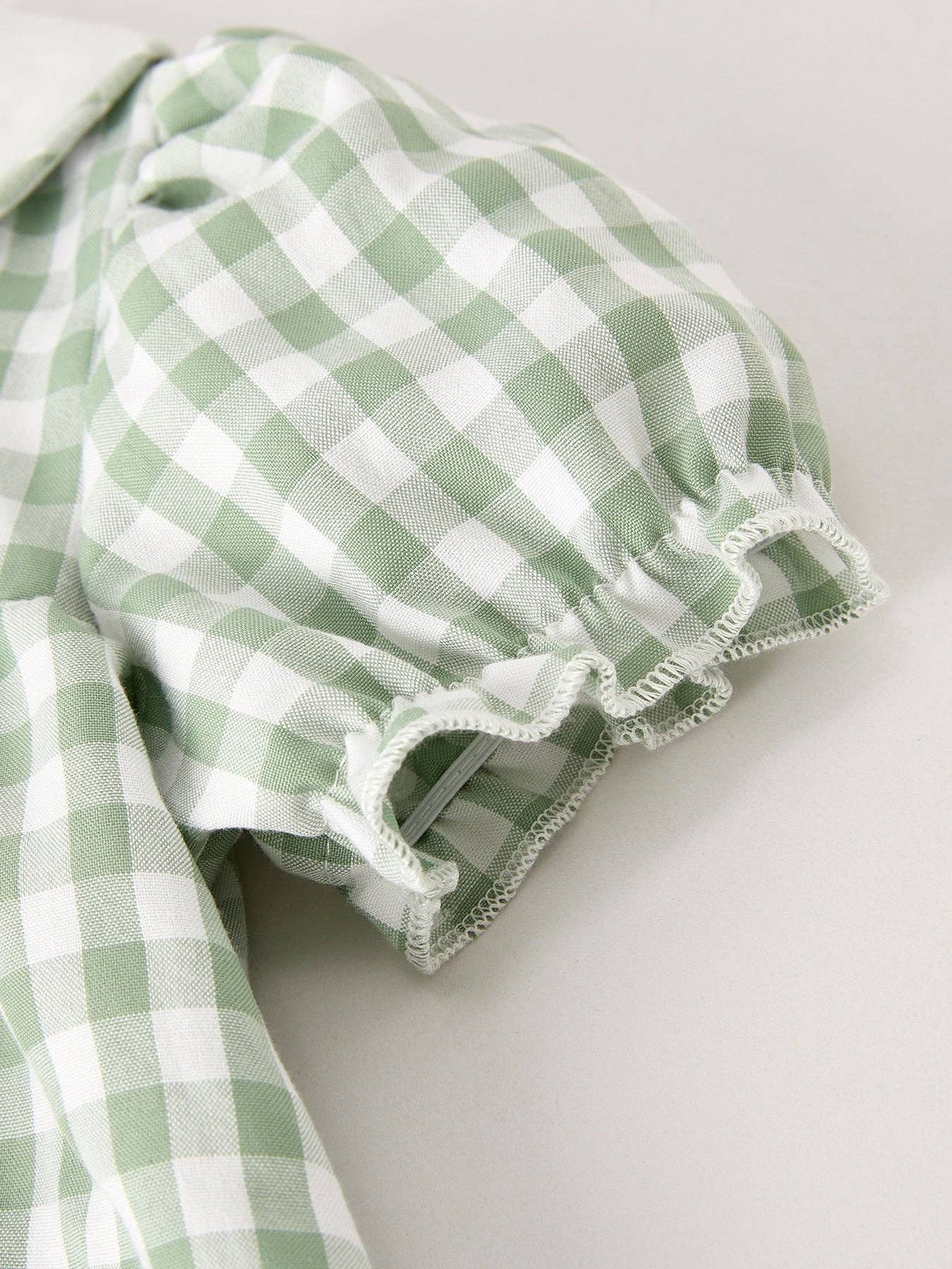 Pumpkin Applique Plaid Green Girls Dress