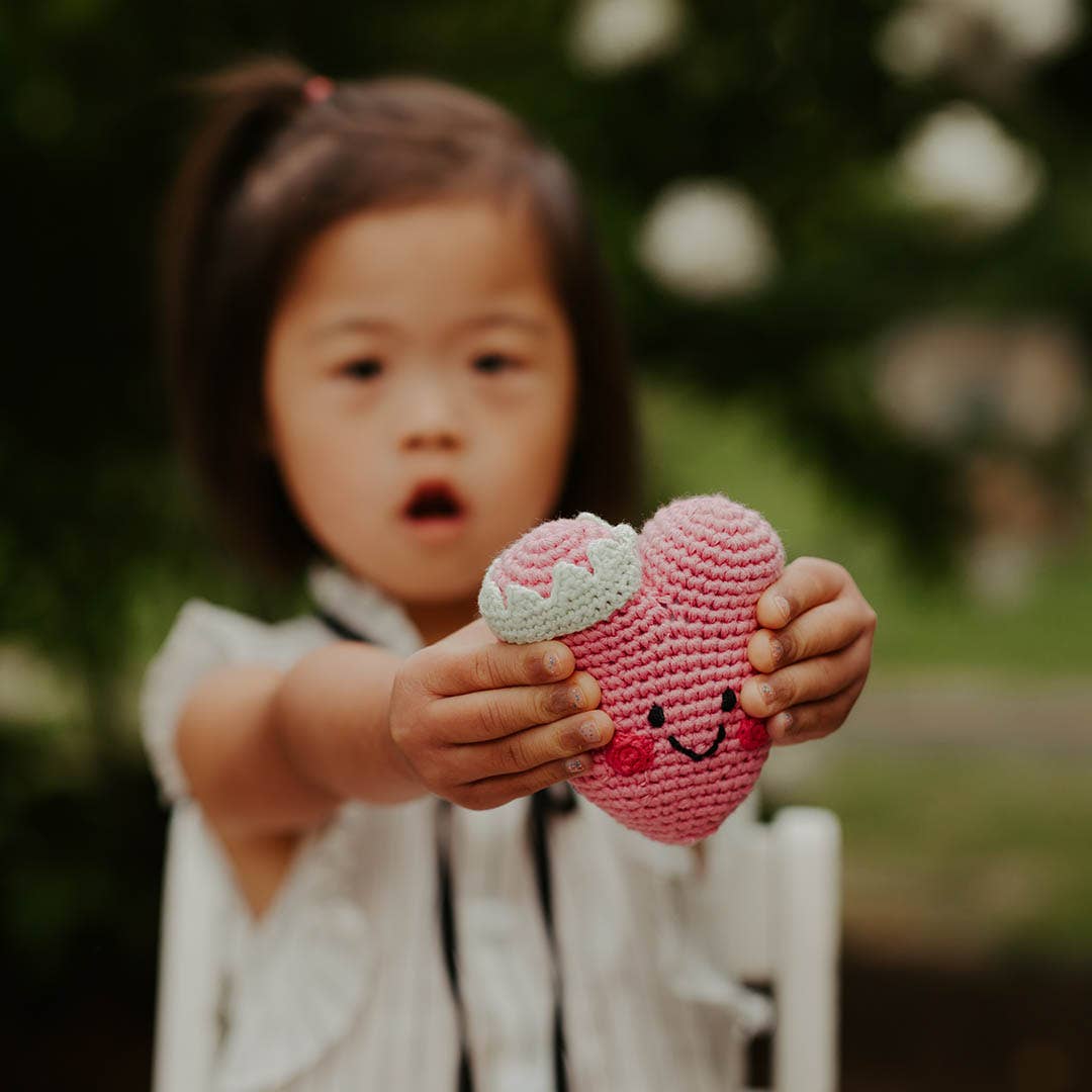 Heart Baby Rattle Pink