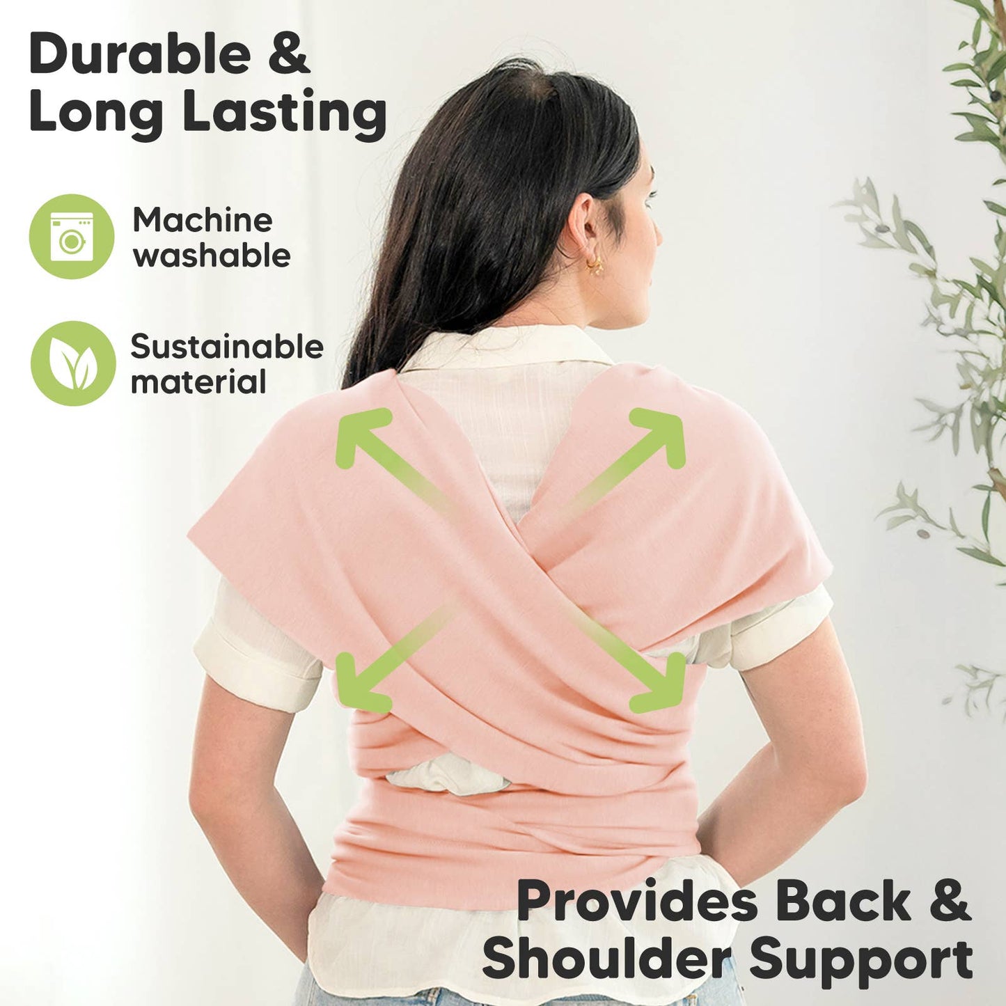 KeaBabies Original Baby Wrap Carrier: Dusty Pink