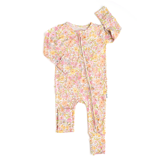 Kennedy Floral Ruffle Zip Easter Floral Sleepies