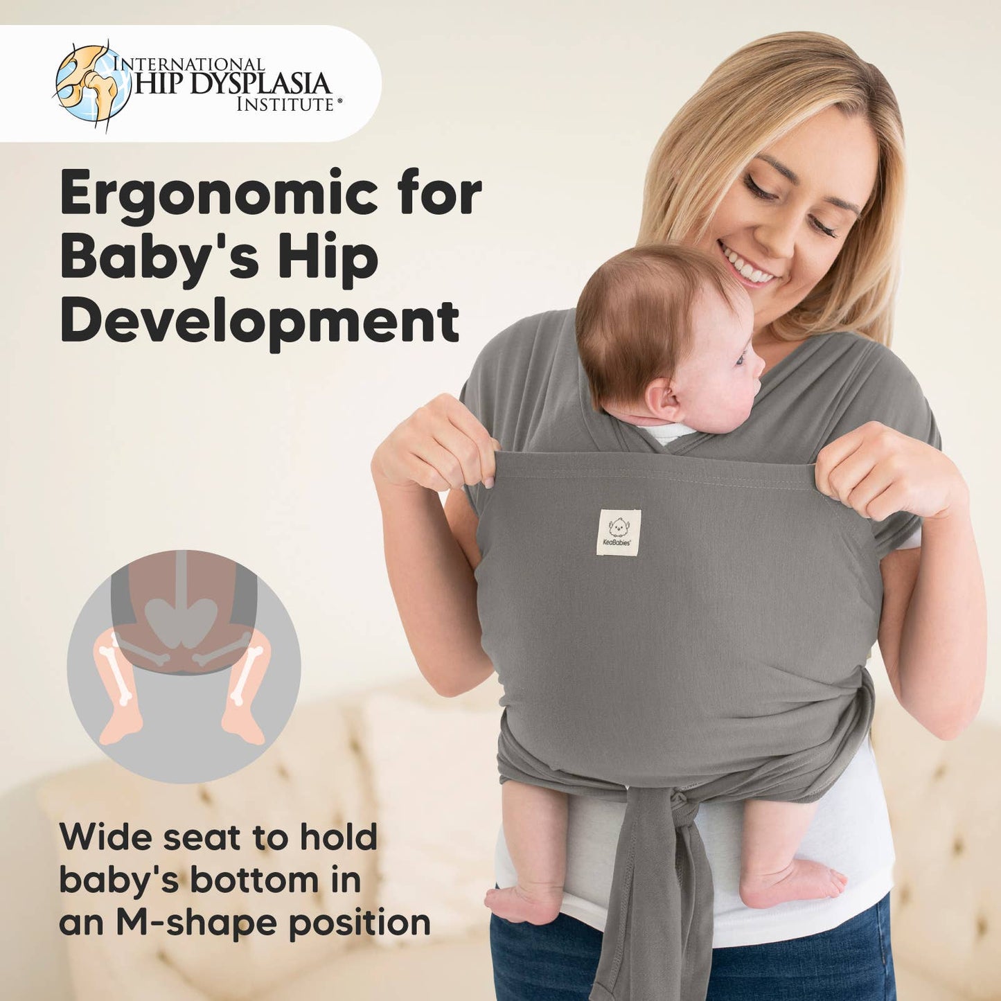 KeaBabies D-Lite Wrap Carrier: Graphite