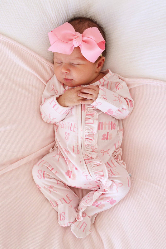 Ruffle Zipper Footie | Little Sis