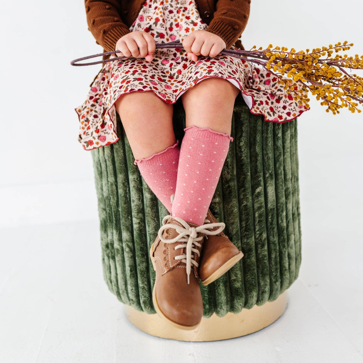 Dottie Knee Socks - Old Rose: 1.5-3 YEARS