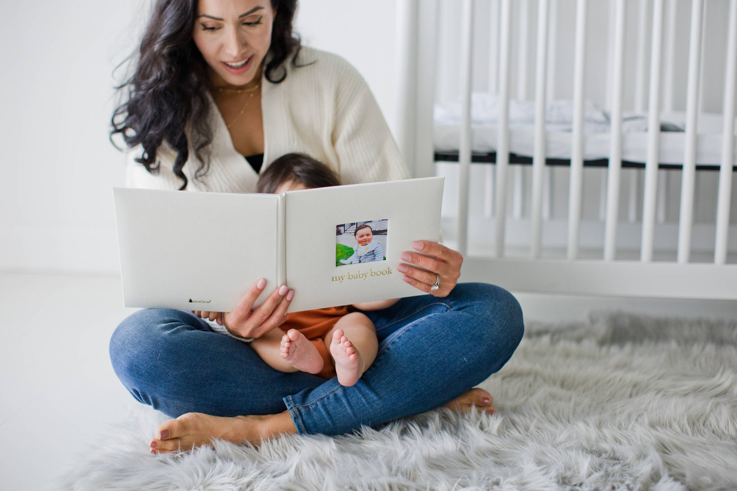 Ivory Linen Baby Memory Book