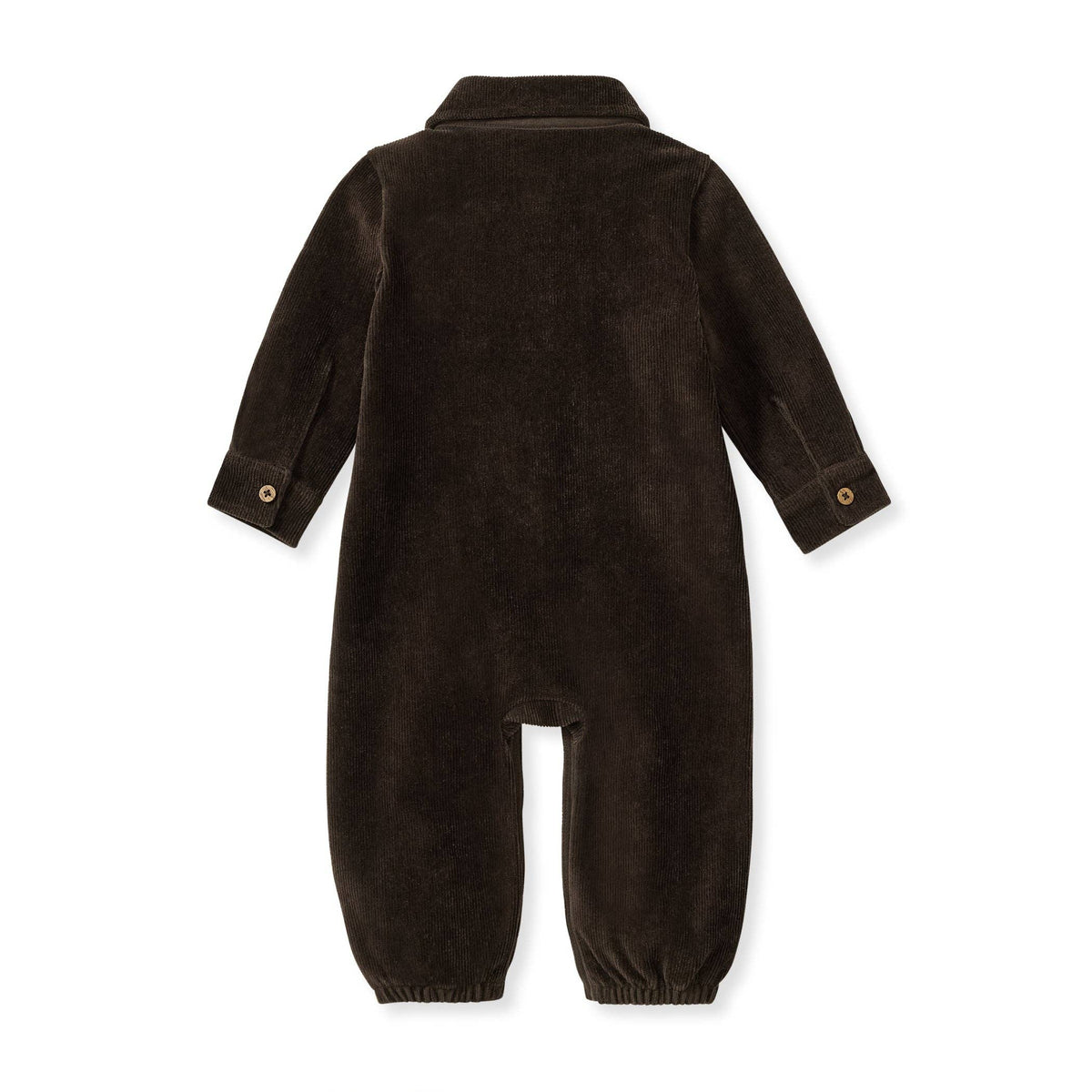 Knit Corduroy Organic Baby Boy Jumpsuit - Shadow: 6-9M