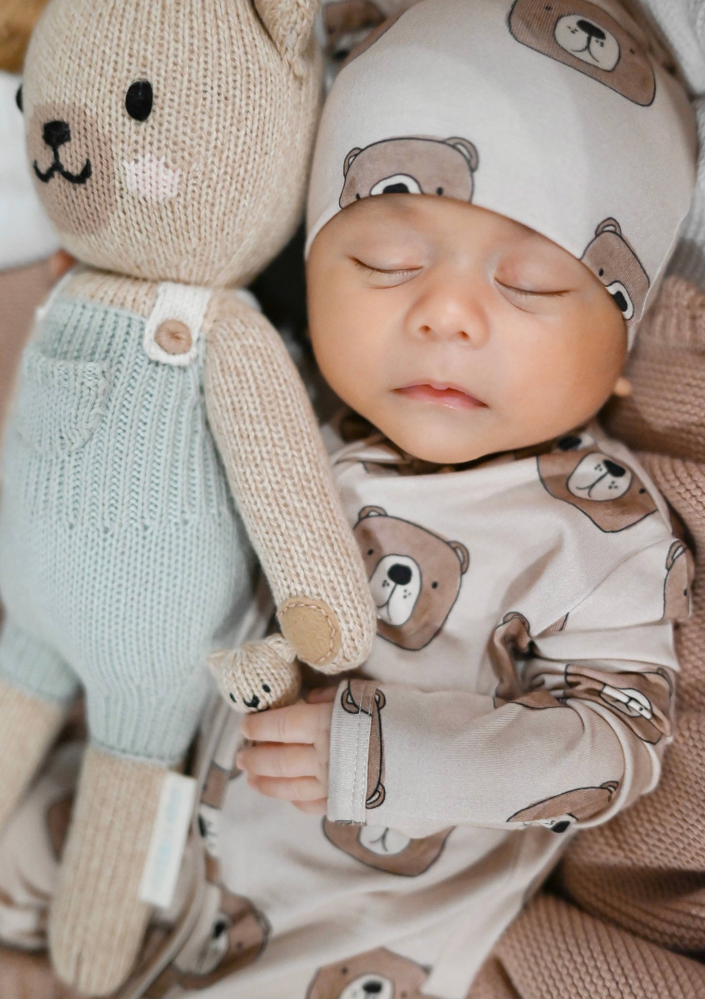 Zipper Romper - Brown Bear