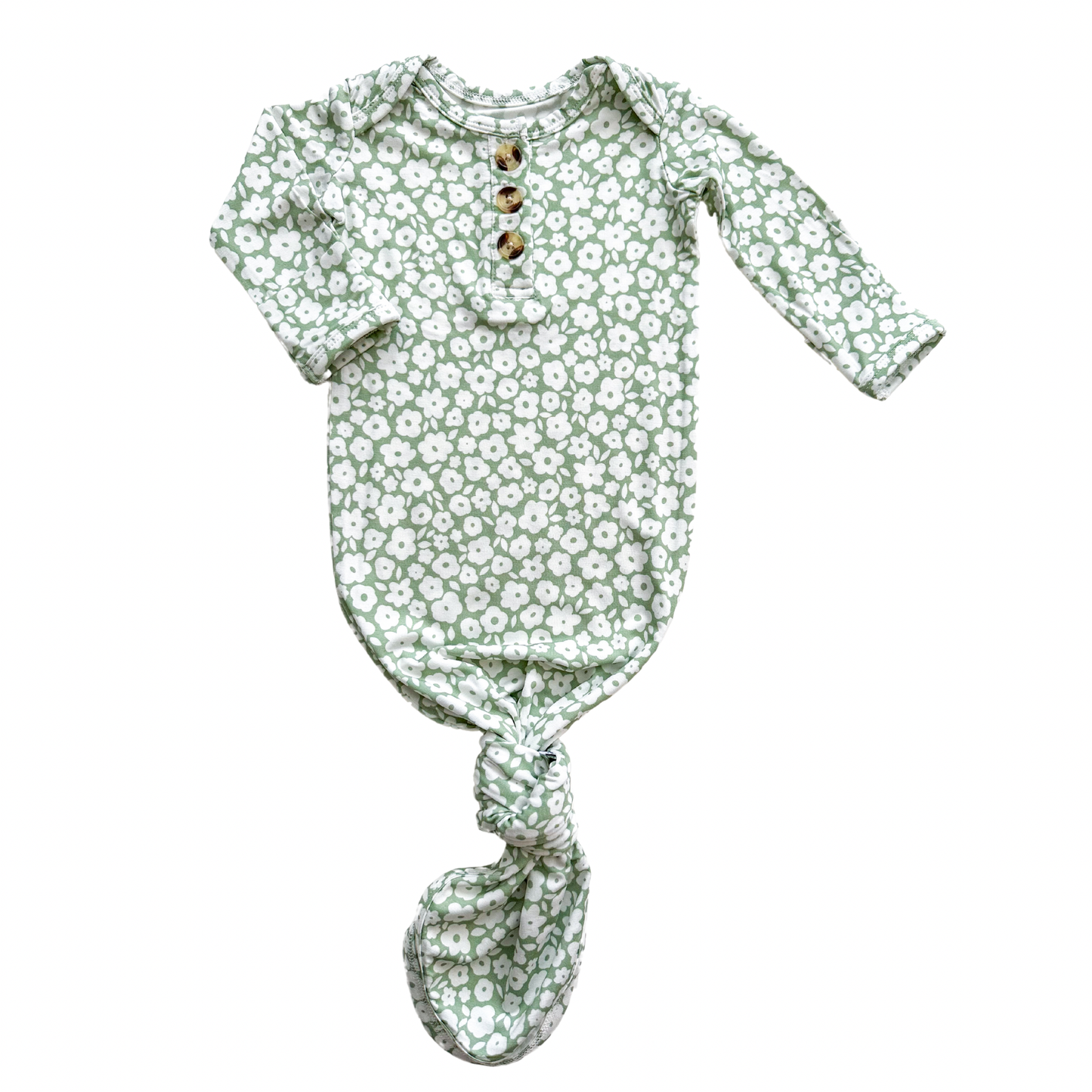 Sage Ditsy Floral Gown