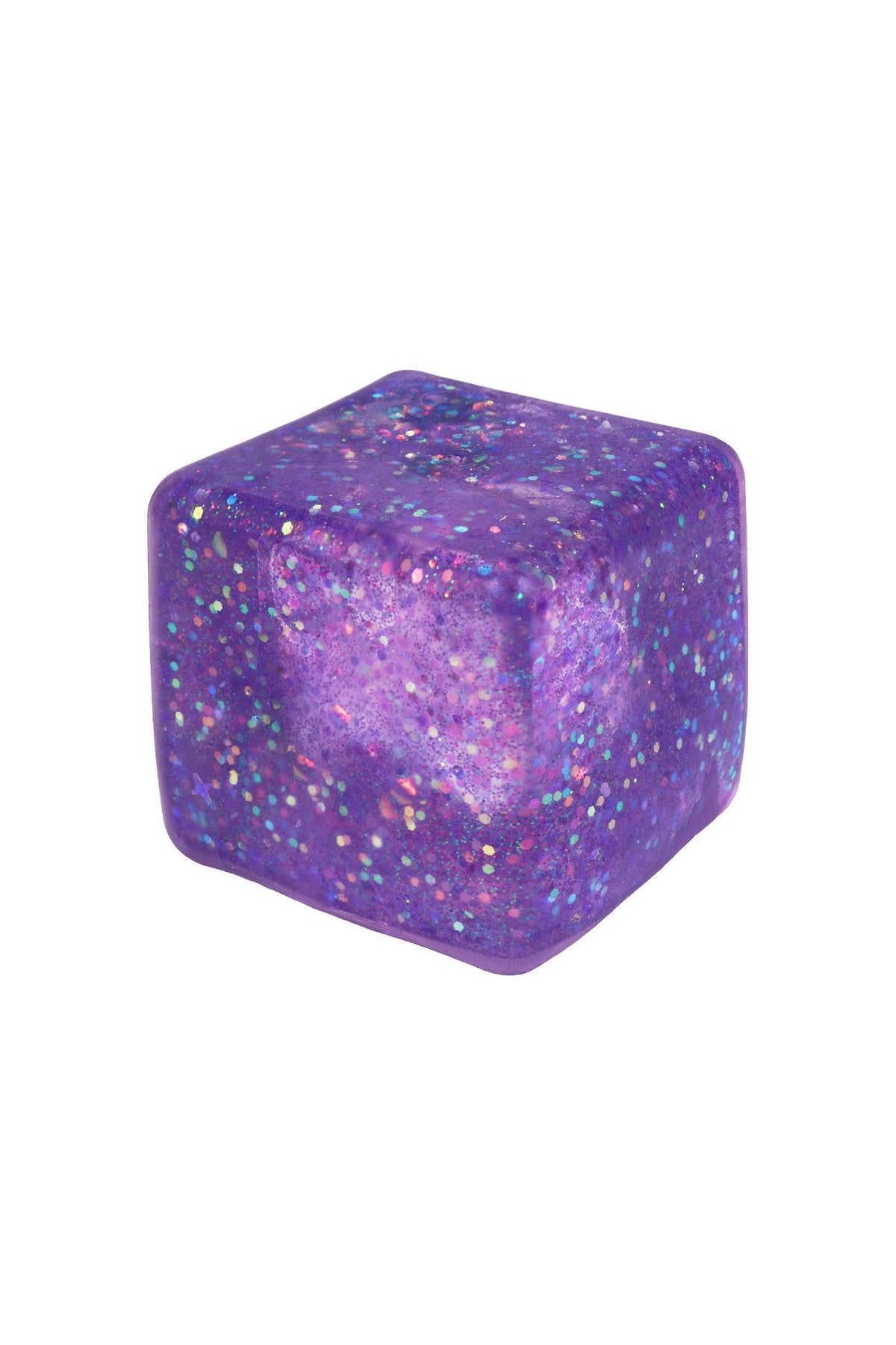 Iridescent Glitter Cube Maltose Putty Filled Squishy