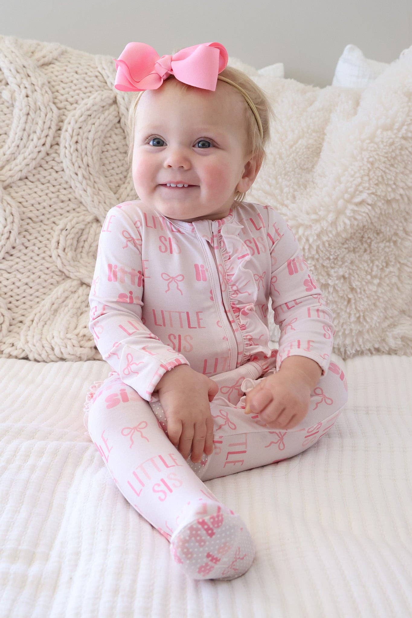 Ruffle Zipper Footie | Little Sis