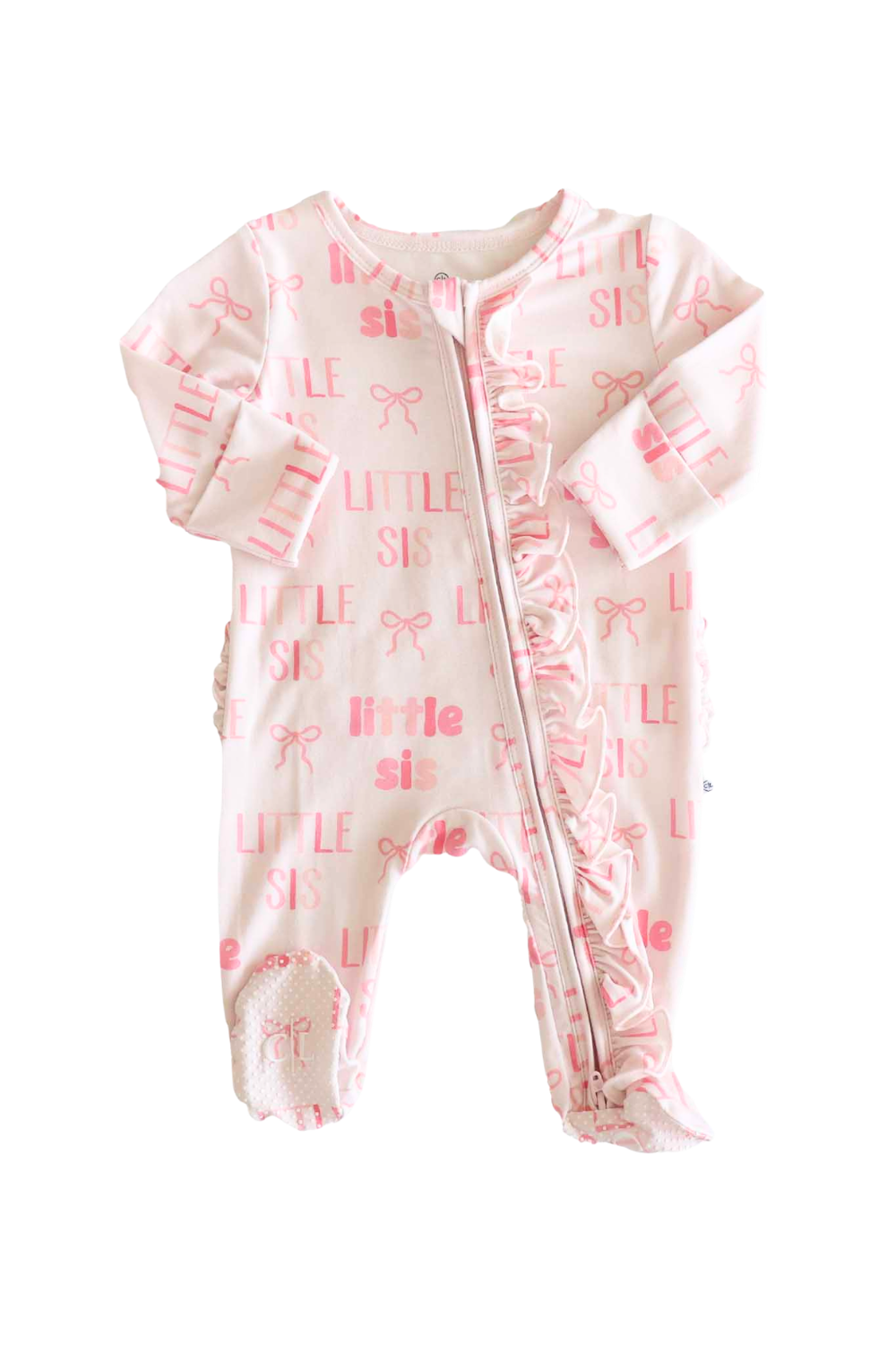 Ruffle Zipper Footie | Little Sis