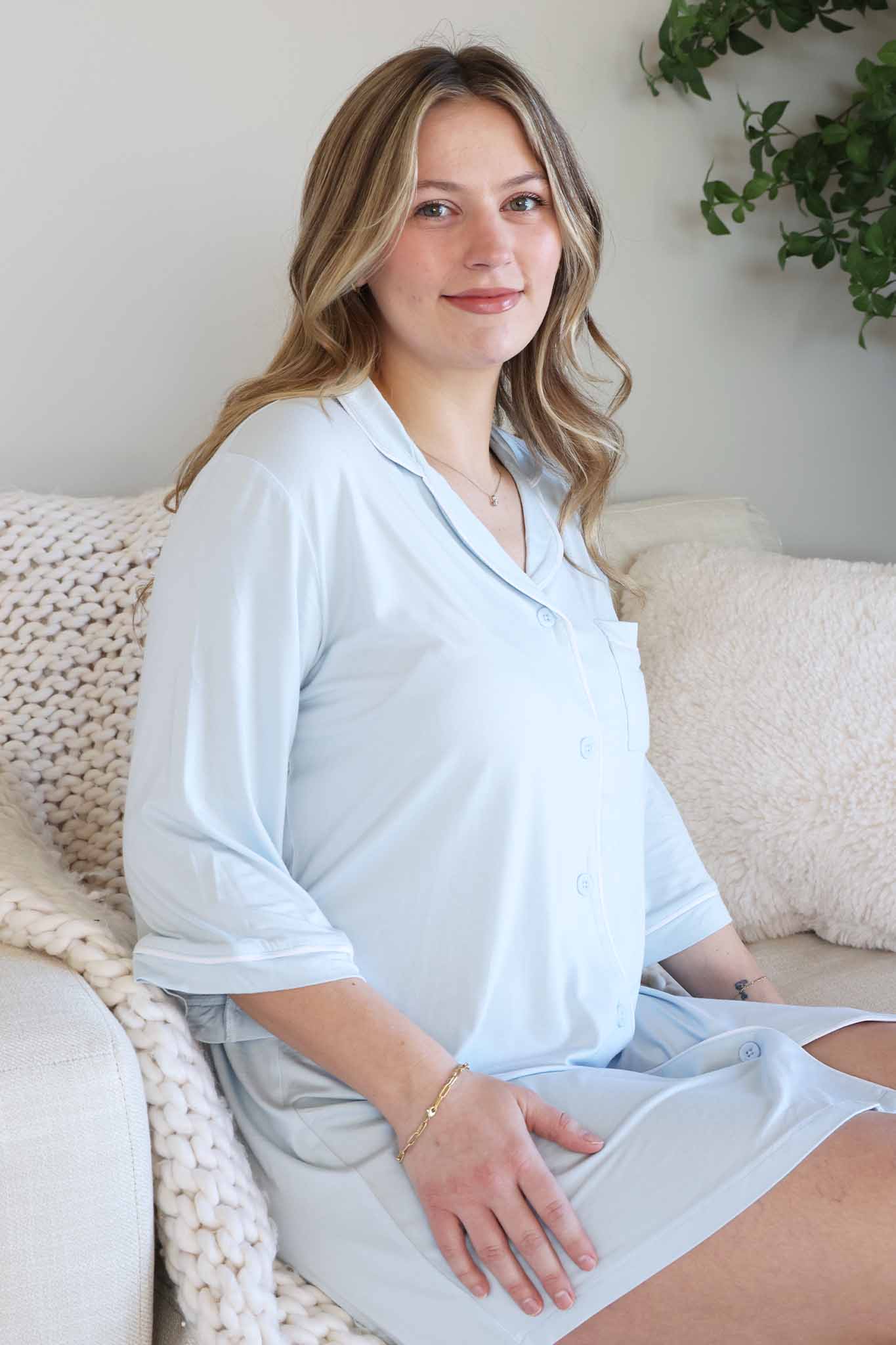 Labor & Delivery Nightgown Baby Blue