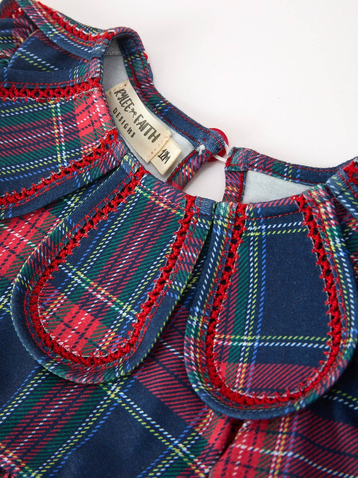 Fall Plaid Set Petal Collar Puff Sleeve Bloomer
