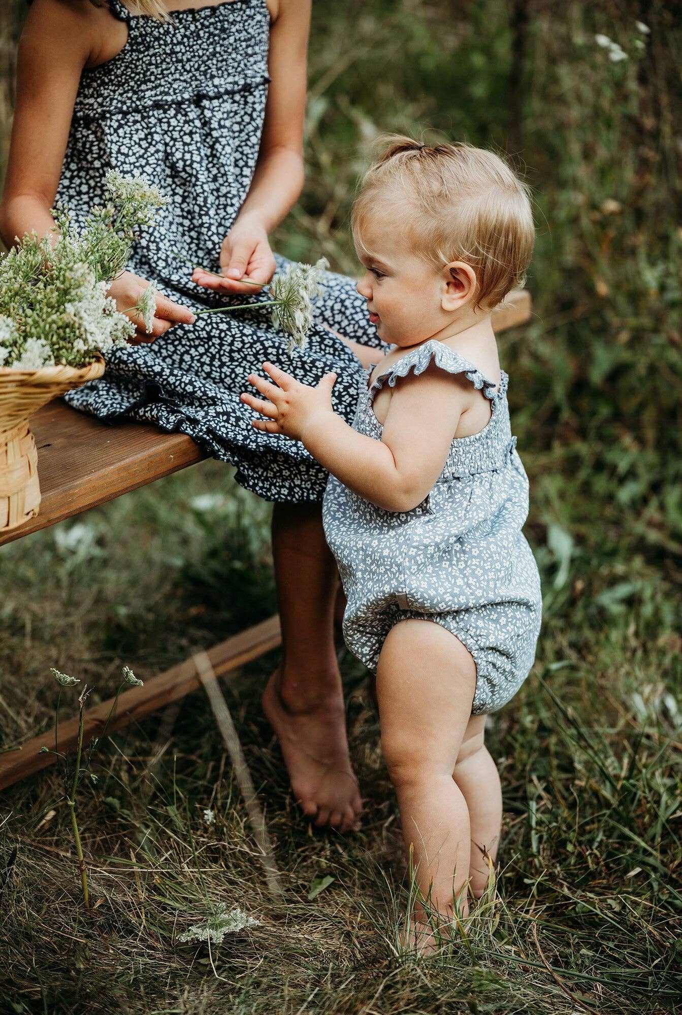 Sleeveless Bodysuit: Blueberry Floral