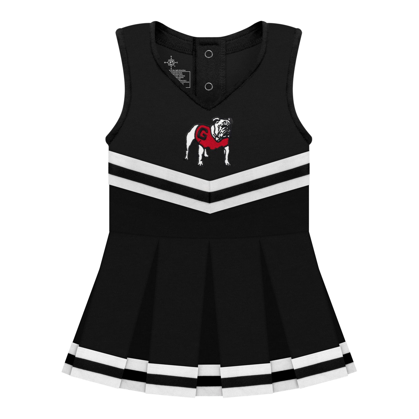 Georgia Bulldogs Cheer Dress Bodysuit: black