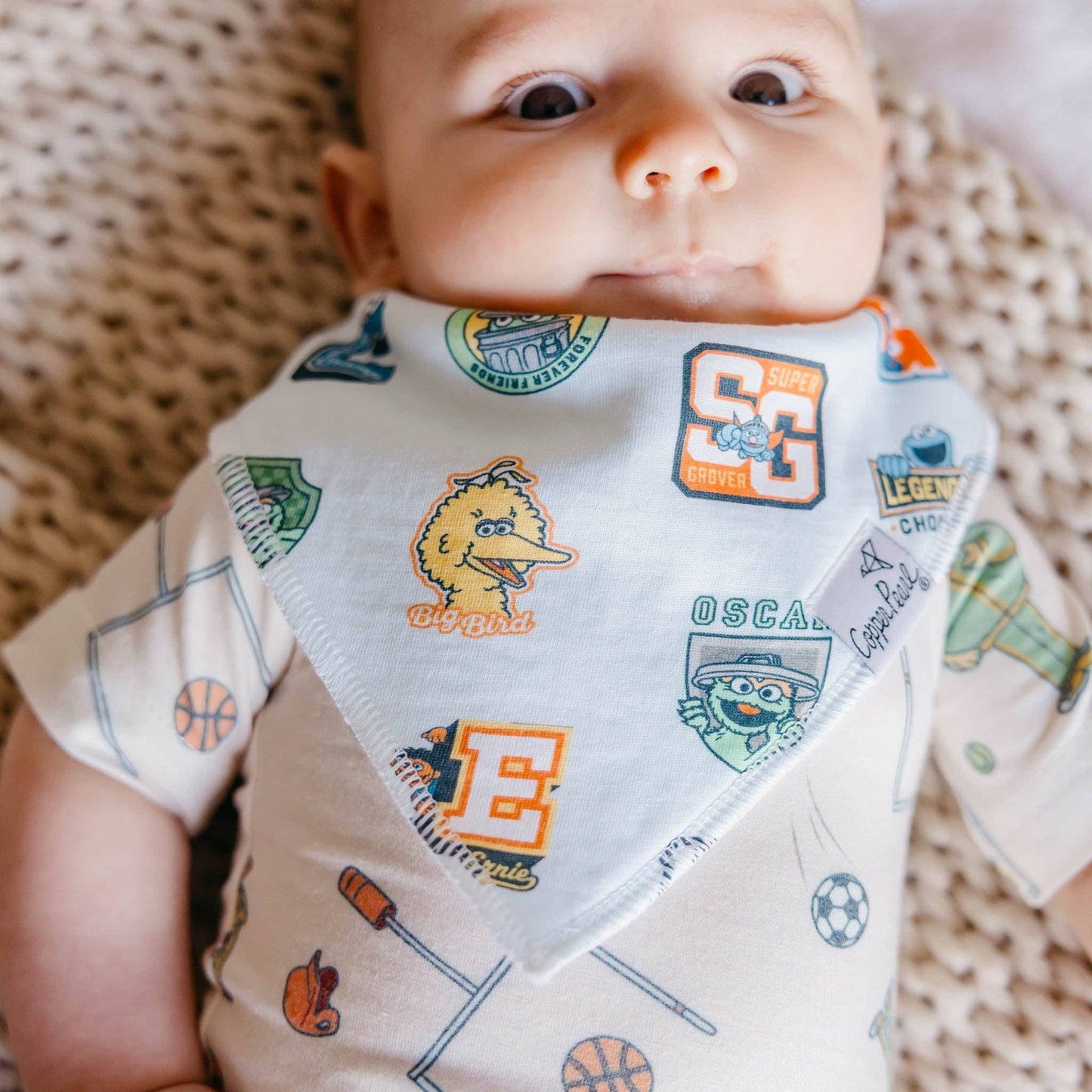 Baby Bandana Bibs - Sesame Street Varsity Friends (4-pack)