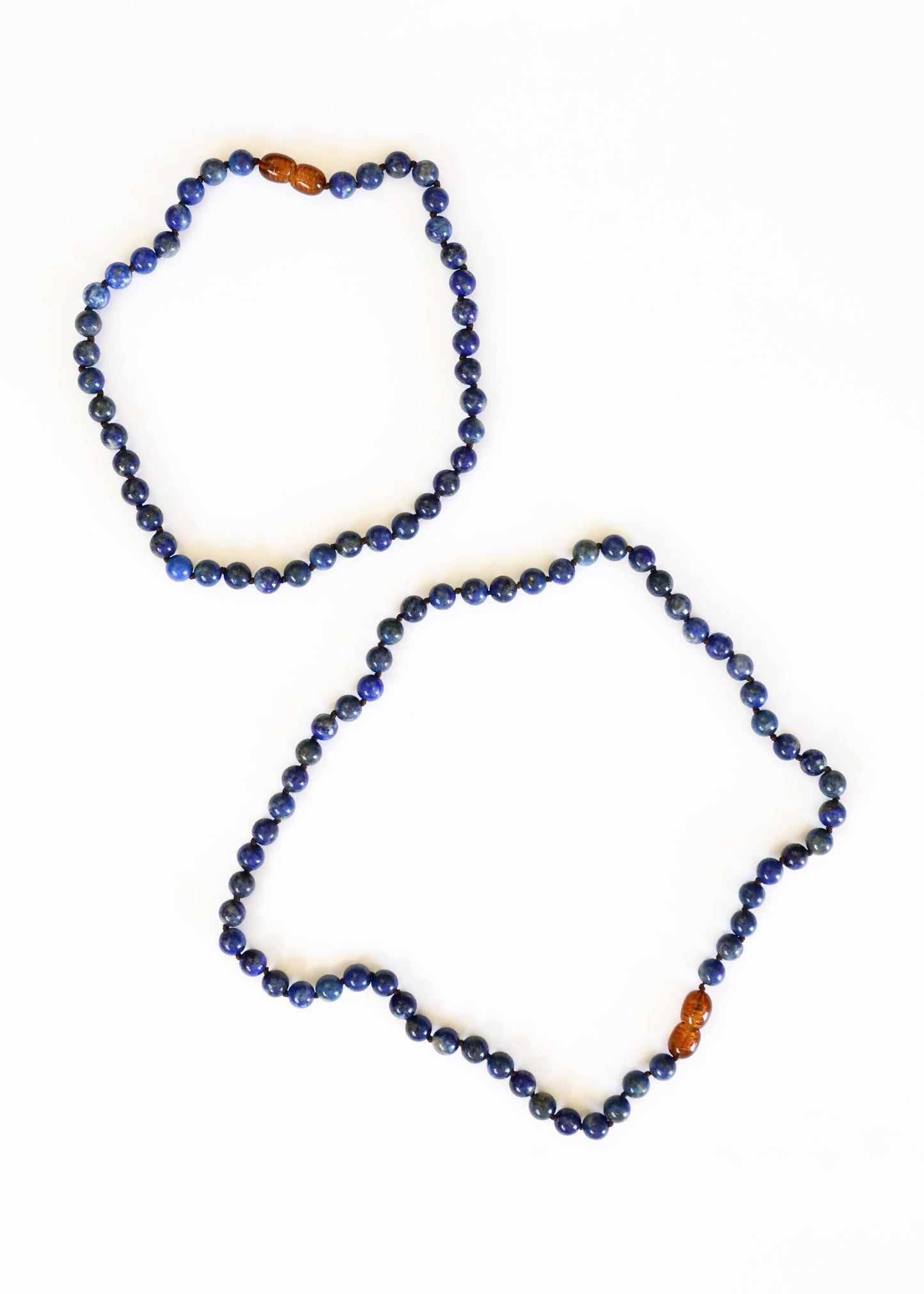 Pure Gemstone + Lapis Lazuli Beaded Necklace: 11"