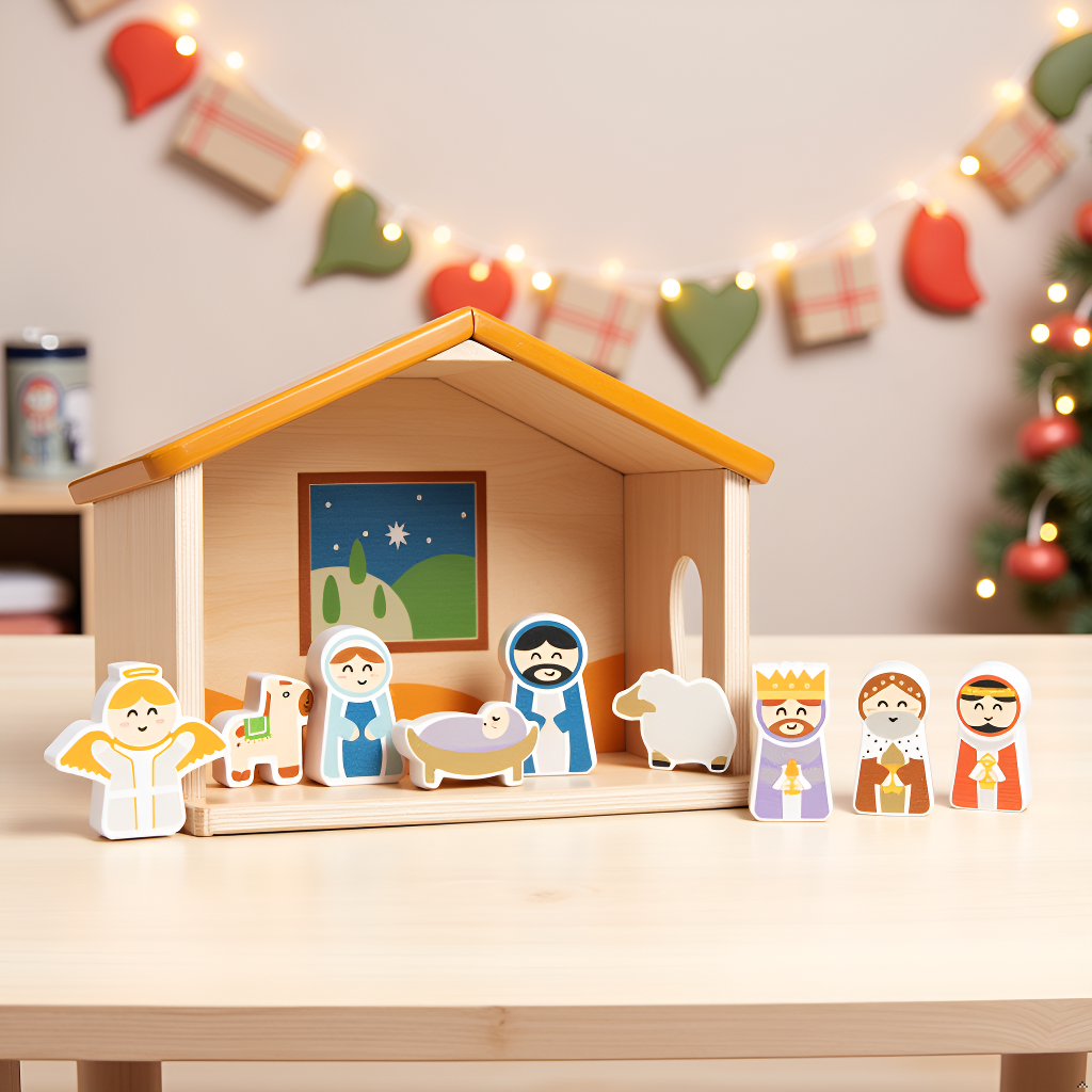 Nativity Play Set, 10 Piece Christmas Toy Set For Kids