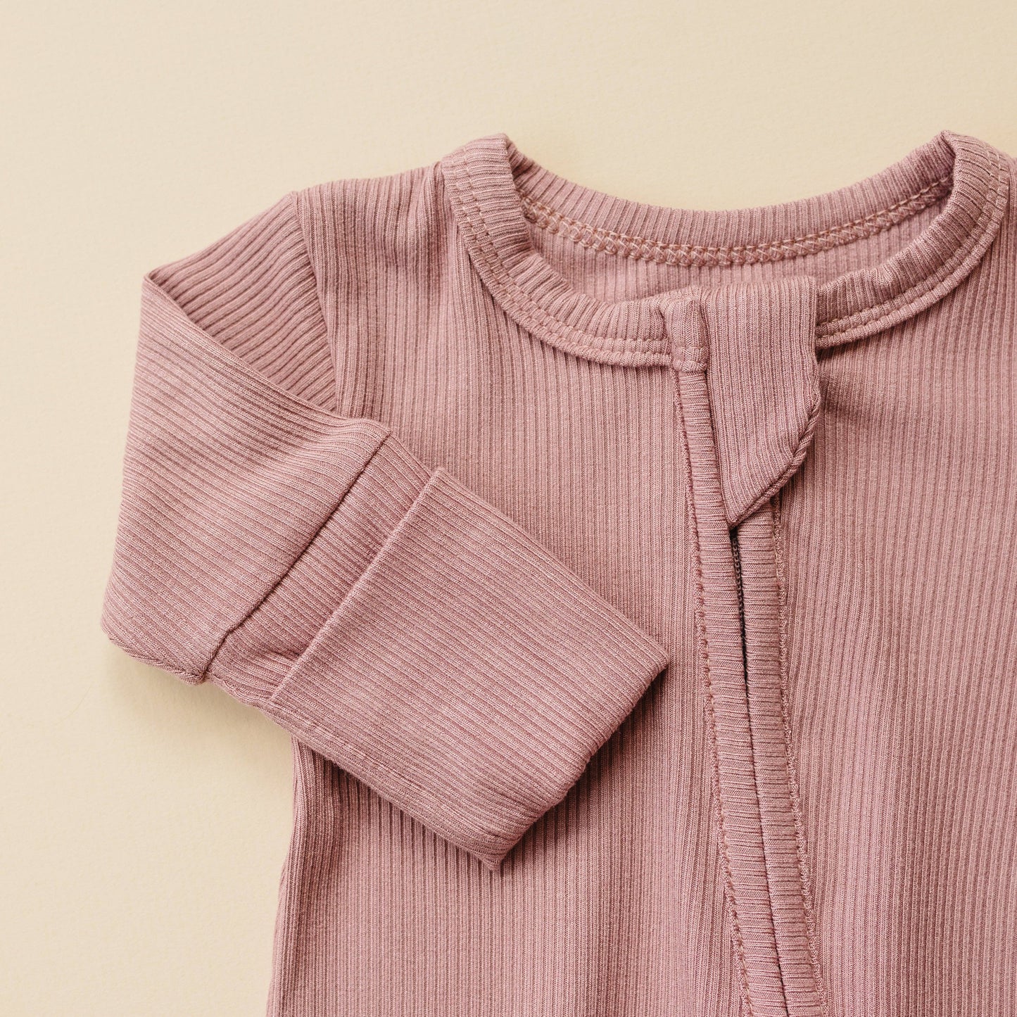 Ribbed Bamboo Zippy Romper - Huckleberry